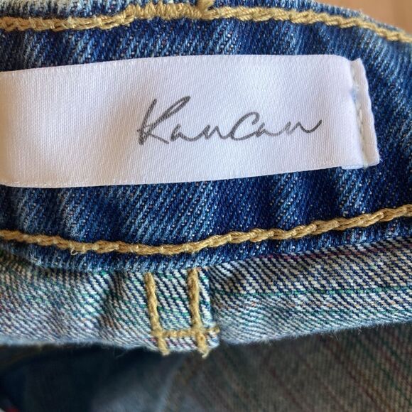 KanCan Pastel/rainbow Thread High Rise Distressed Cotton Frayed Hem Denim Shorts - Picture 9 of 16